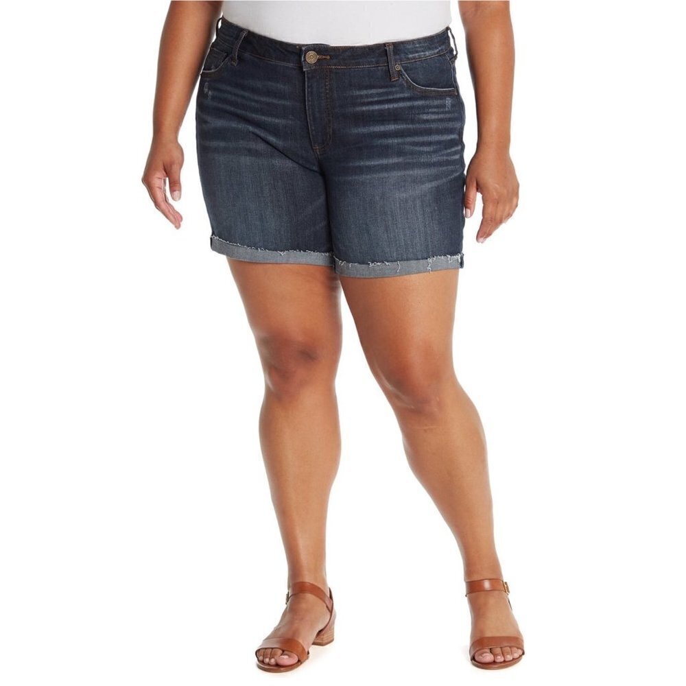 Kut From The Kloth Womens High Rise Boyfriend Jean Shorts Plus Sz 24 W New
